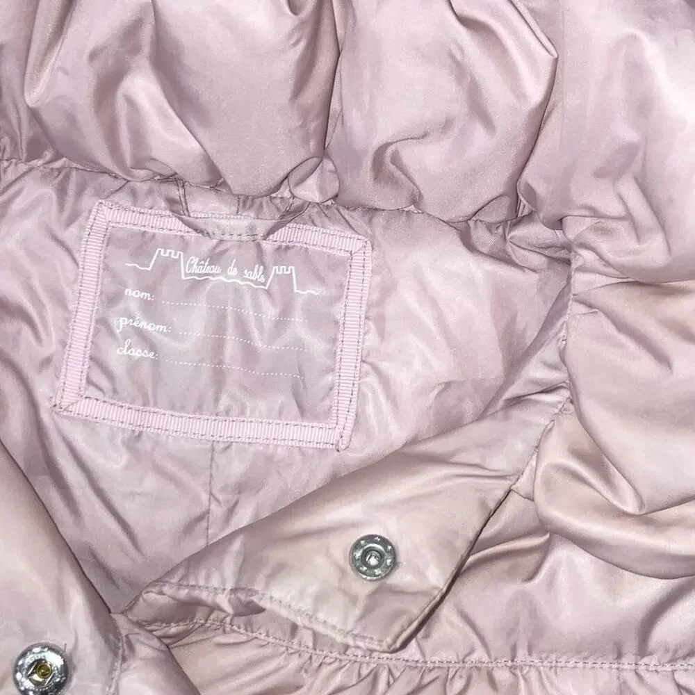 Chateau de Sable 24m pink down/feather puffer jacket VGUC